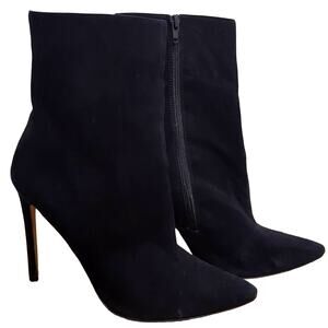 Steve Madden Wagner Heeled Pointed Toe Leather Stiletto Boots Black Wmns Size 10